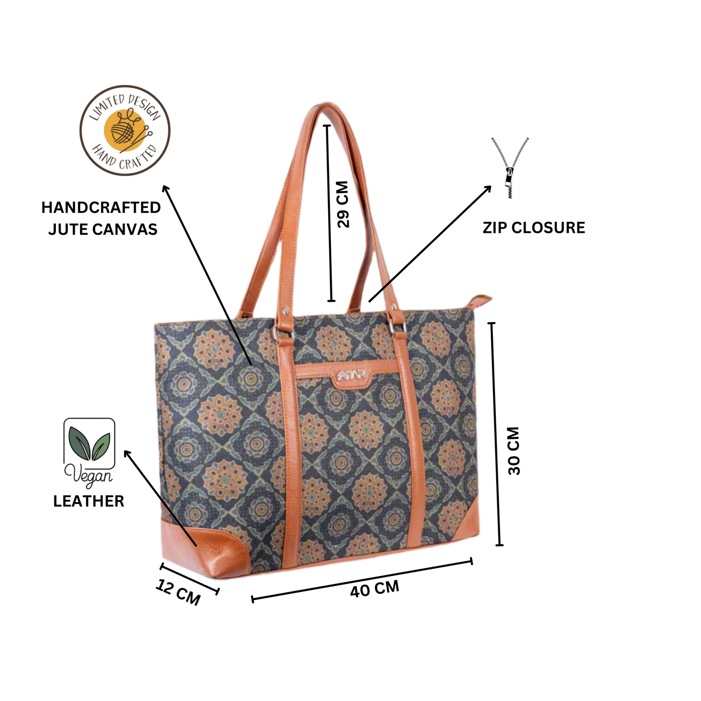 Ajrakh Old Office Tote Bag