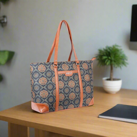 Ajrakh Old Office Tote Bag